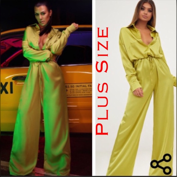 plus size satin jumpsuit